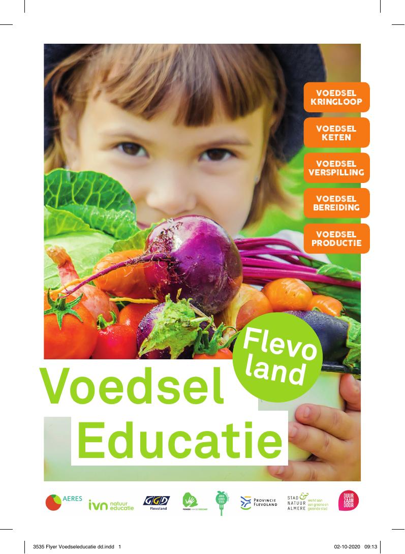 Voorkant van de flyer Voedseleducatie Flevoland